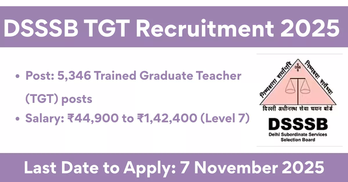 DSSSB TGT Recruitment 2025